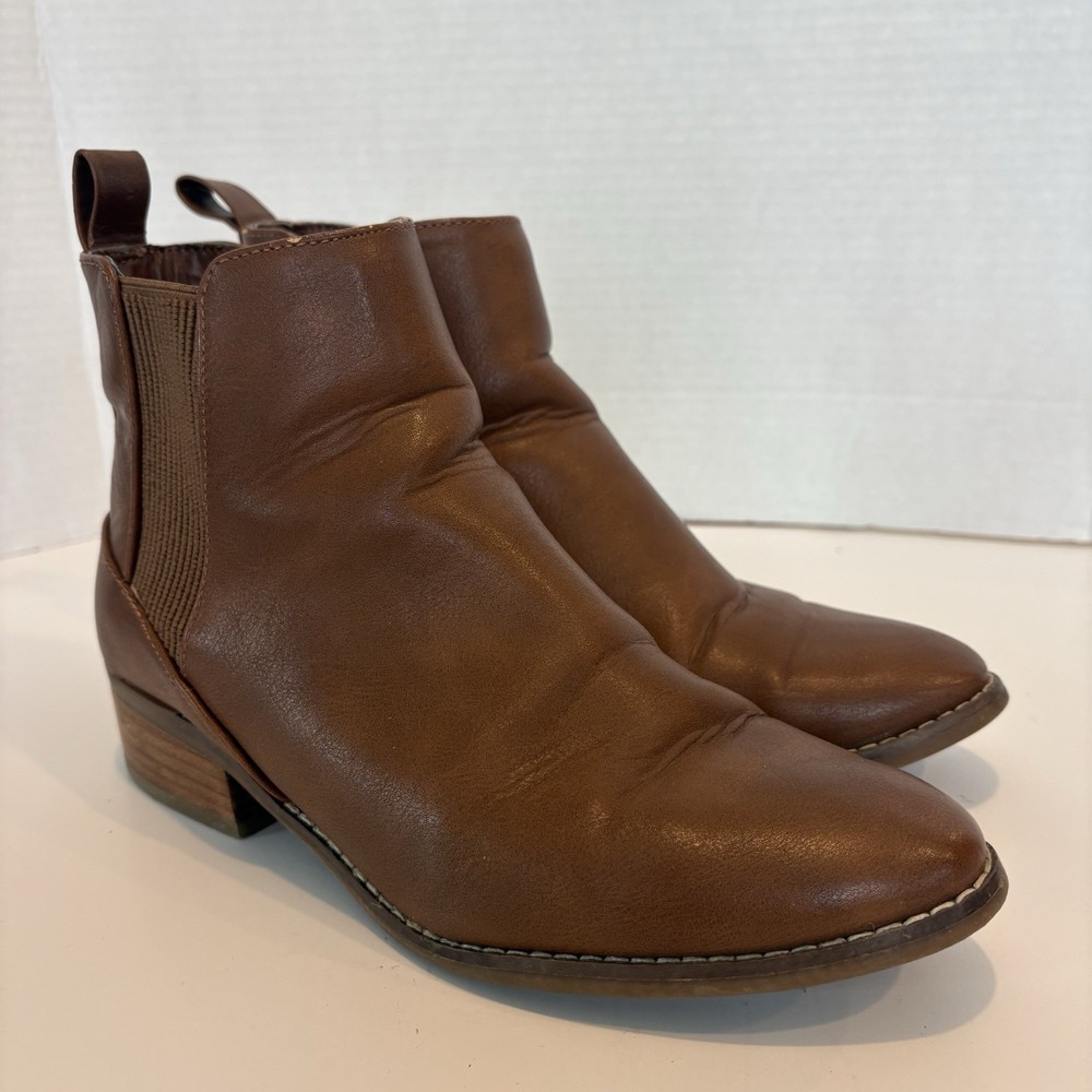 American Eagle Outfitters Brown Ankle Boots Booties Slip On Heel Women's 8
